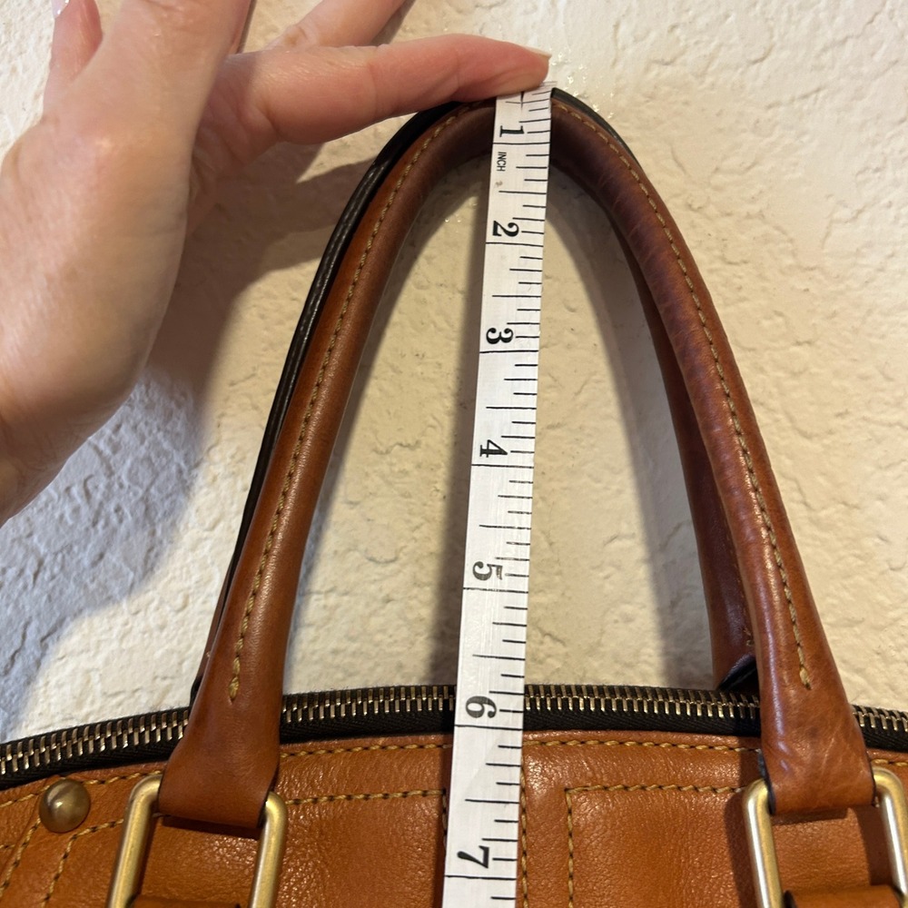 Dooney & Bourke Florentine Clayton Satchel Chestnut Leather Crossbody Handbag - Picture 5 of 16